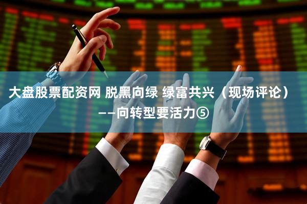 大盘股票配资网 脱黑向绿 绿富共兴（现场评论） ——向转型要活力⑤